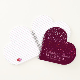 Petite Berry Stars Heart Shape Wedding Notebook Notizbuch