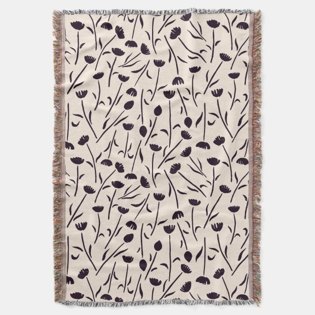 Petite Blossom Cotton Throw Blanket Decke (Vorderseite Vertikal)