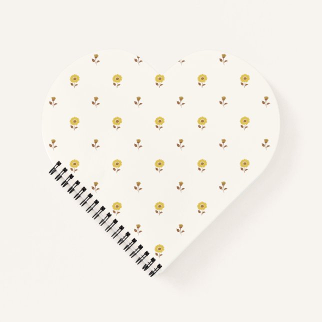 Petite Blossom Yellow Brown Notizbuch (Vorderseite)
