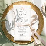 Petite Bouquet Wedding Menu Card | Peach Menükarte<br><div class="desc">Unser elegantes Hochzeitsmenü im Garten bietet Vorspeisen, Vorspeisen und Desserts in eleganter grauer Schrift, die mit einer winzigen Auswahl an Aquarellfarben-Rose in blassem Pfirsich und Frühlinggrün betont werden. Koordiniert mit unserer Petite Bouquet Hochzeitskollektion in Peach. Verwenden Sie die Vorlagenfelder, um Menüinformationen hinzuzufügen, und klicken Sie dann auf "Anpassen", um Elemente...</div>