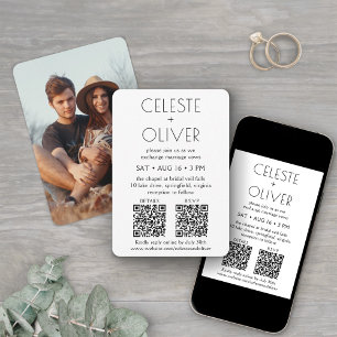Petite Chic Deko All-in-One QR Codes Foto Wedding Einladung