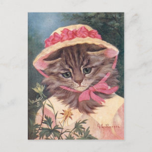 Petite fille Chat Postkarte