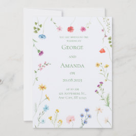 Petite Floral Wedding Einladung für Elegant