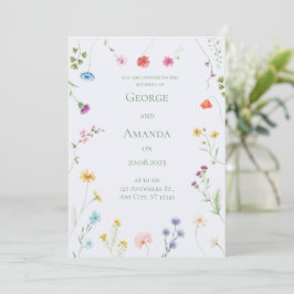 Petite Floral Wedding Einladung für Elegant