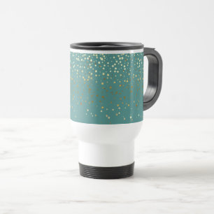 Petite Golden Stars Travel Coffee Mug Aquamarin Reisebecher