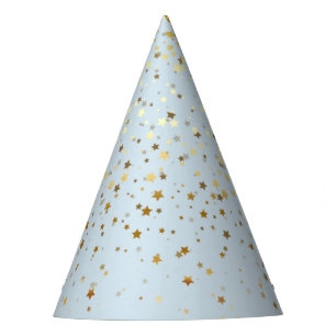 Petite goldenes Stern-Party-Hut-Pastellblau Partyhütchen
