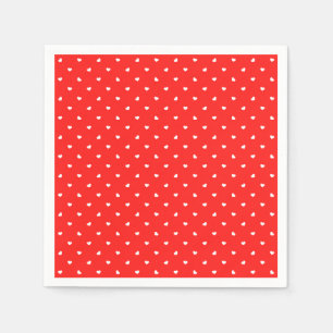 Petite Hearts on Bright Red Paper Serviette