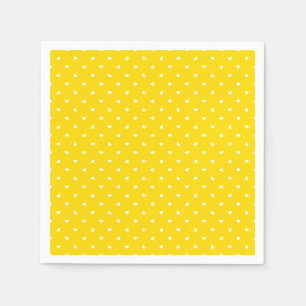 Petite Hearts on Bright Yellow Serviette