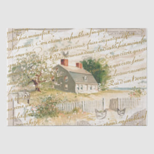 Petite Maison de Plage French Script Decoupage Seidenpapier
