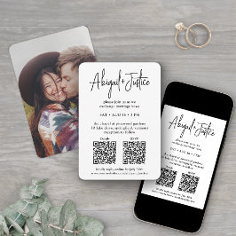 Petite Minimal Script All-in-One QR Foto Wedding Einladung