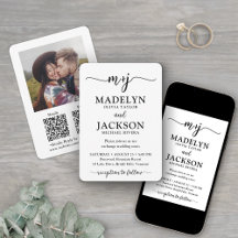 Petite Monogram QR Code All-in-One Foto Wedding