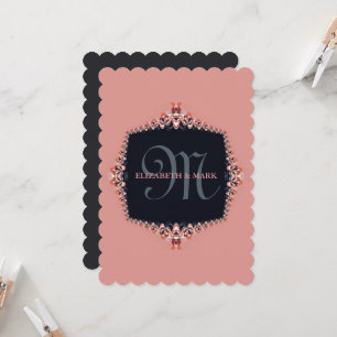 Petite Orchid Pink Monogram Weditation Einladung