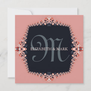 Petite Orchid Pink Monogram Weditation Einladung
