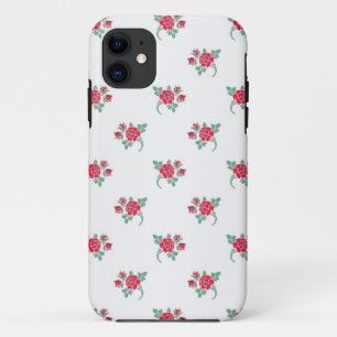 Petite Rote Rosen über das weiße Muster Case-Mate iPhone Hülle