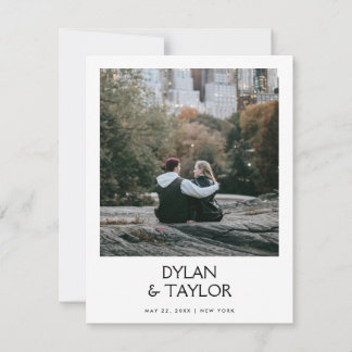 Petite Simple Modern Bold Name Gerahmt 2-Foto Save The Date