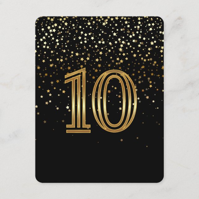 Petite Stars Tischnummer Card - 10 Starry Night (Vorderseite)