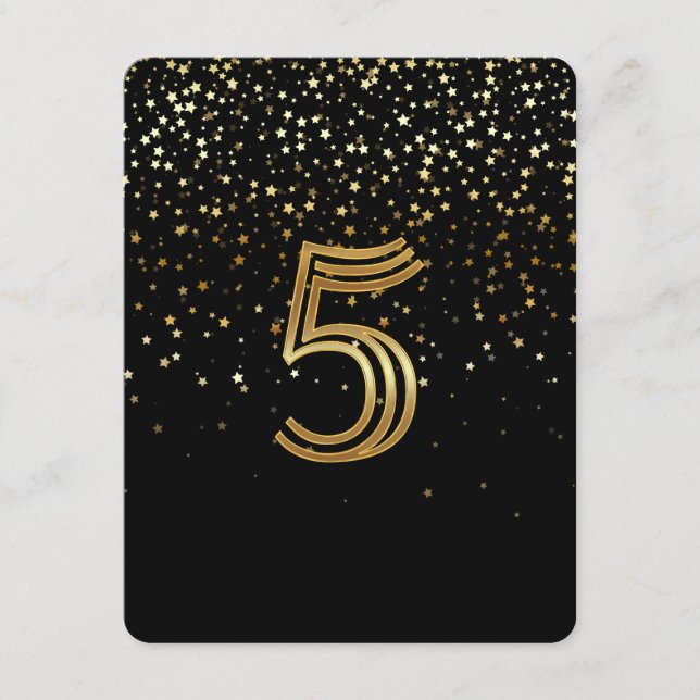 Petite Stars Tischnummer Card 5 Starry Night (Vorderseite)