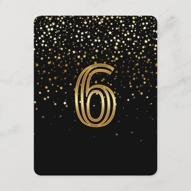 Petite Stars Tischnummer Card-6 Starry Night (Vorderseite)