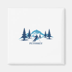 Petoskey Michigan Ski Resort Skifahrer _1 Magnet