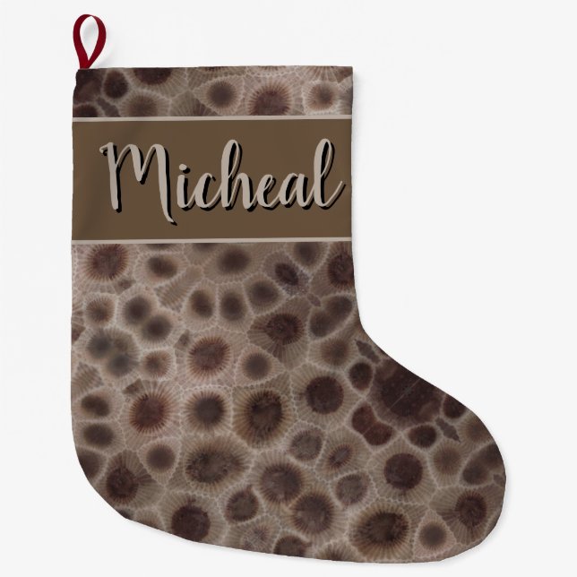 Petoskey Stone Großer Weihnachtsstrumpf (Vorderseite)