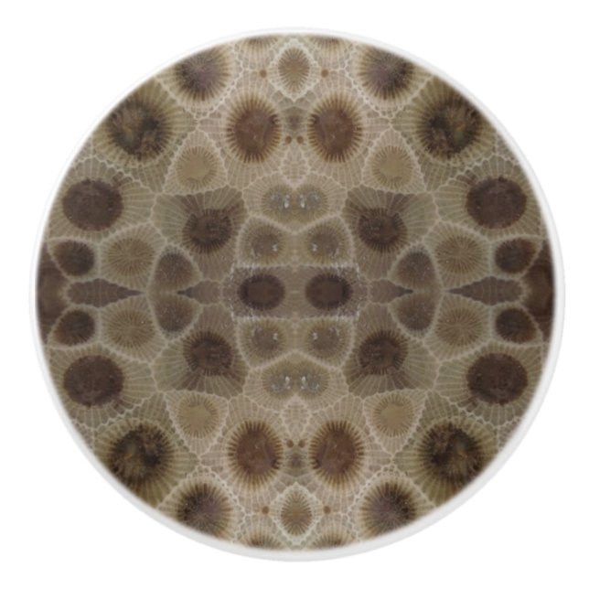 Petoskey Stone Keramikknauf (Vorderseite)