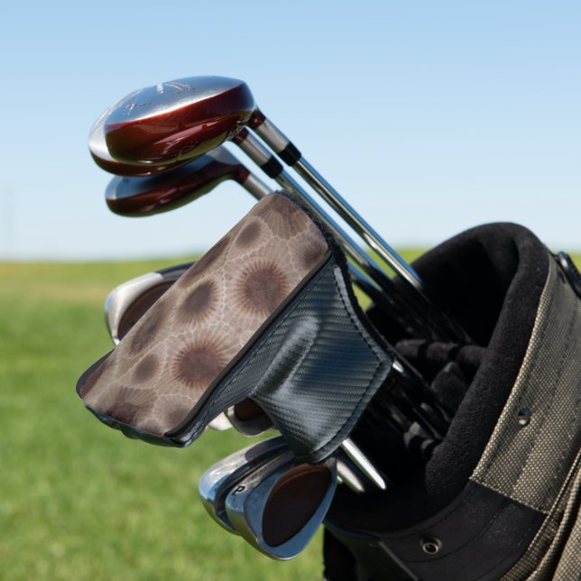 Petoskey Stone michigan Staat steinfossil Golf Headcover (In Situ)