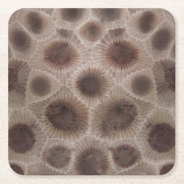 Petoskey Stone michigan Staat steinfossil Rechteckiger Pappuntersetzer