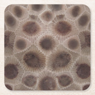 Petoskey Stone michigan Staat steinfossil Rechteckiger Pappuntersetzer