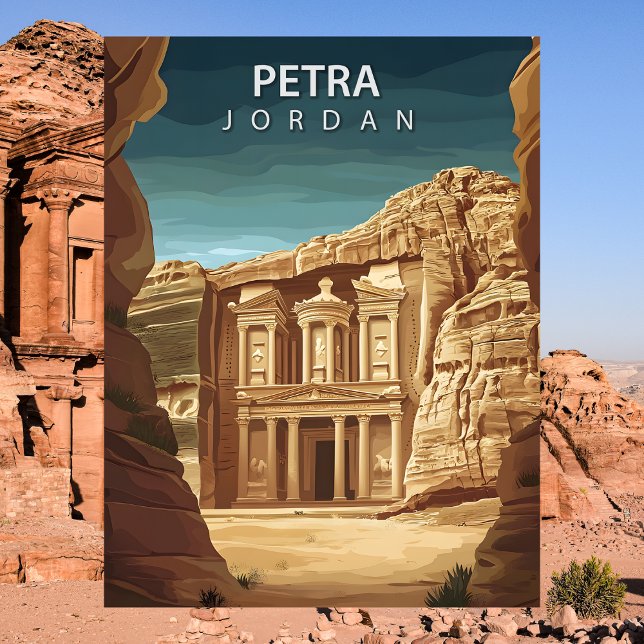 Petra Jordan Ancient Rose City Al-Khazneh Postkarte (Petra Jordan Ancient Rose City Al-Khazneh Postcard)