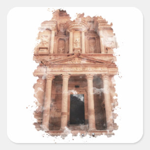 Petra Jordan Aquarell-Kunst  Quadratischer Aufkleber