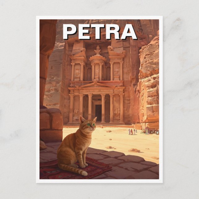 Petra Jordan Cat Travel Postkarte (Vorderseite)