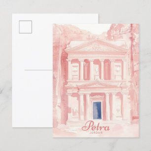 Petra Jordan Gouache Paint Illustration Travel Postkarte