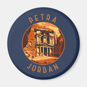 Petra Jordan Retro Distressed Circle Magnet
