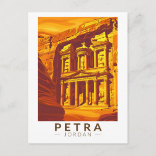 Petra Jordan Sonnenuntergang Reise Kunst Vintage Postkarte