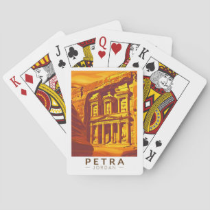 Petra Jordan Sonnenuntergang Reise Kunst Vintage Spielkarten