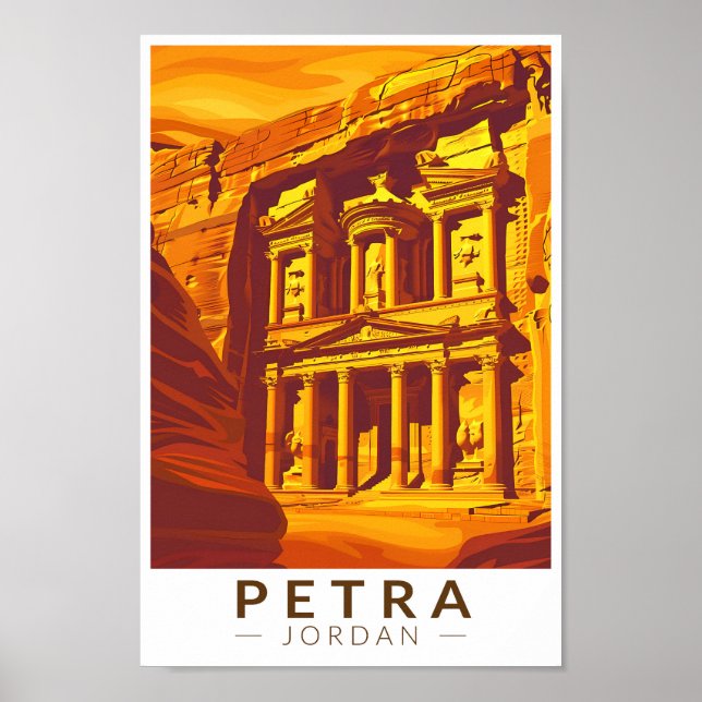 Petra Jordan Sunset Travel Art Vintag Poster (Vorne)