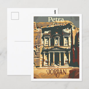 Petra Jordan Vintage berühmter Reiseort Postkarte