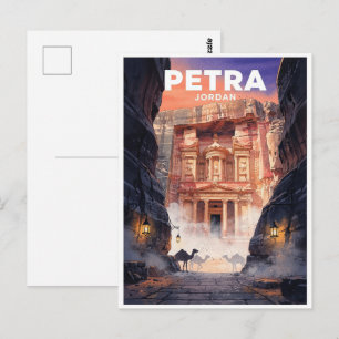 Petra Jordan Vintage Reise Postkarte