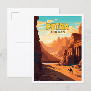 Petra Jordan vintage Reiseillustration Postkarte