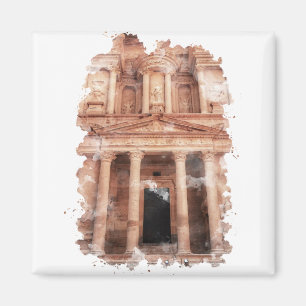 Petra Jordan Watercolor Art Magnet