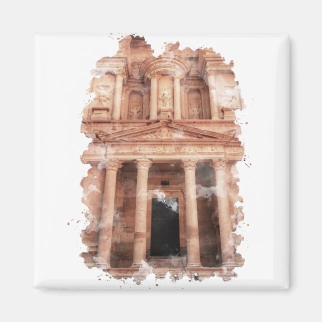Petra Jordan Watercolor Art Magnet (Vorne)