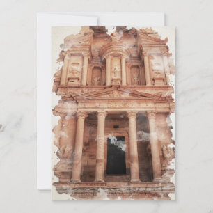 Petra Jordan Watercolor Art Postcard Dankeskarte