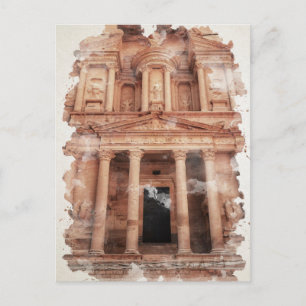 Petra Jordan Watercolor Art Postkarte