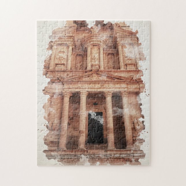 Petra Jordan Watercolor Art Puzzle (Vertikal)