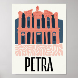 Petra Jordania abstrakte Reise Poster