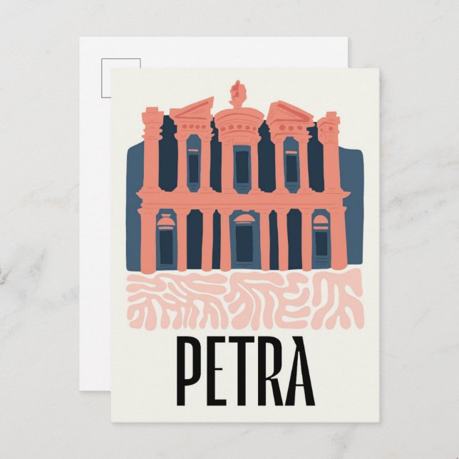 Petra Jordania abstrakte Reise Postkarte (Vorne/Hinten)