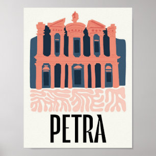 Petra Jordanien abstrakt Reise floral Kunst Poster