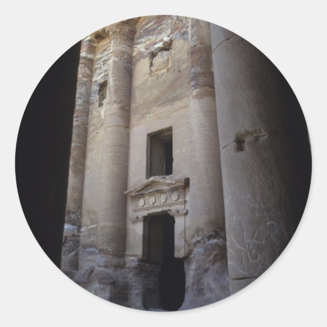 Petra, Jordanien. Runder Aufkleber (Vorderseite)