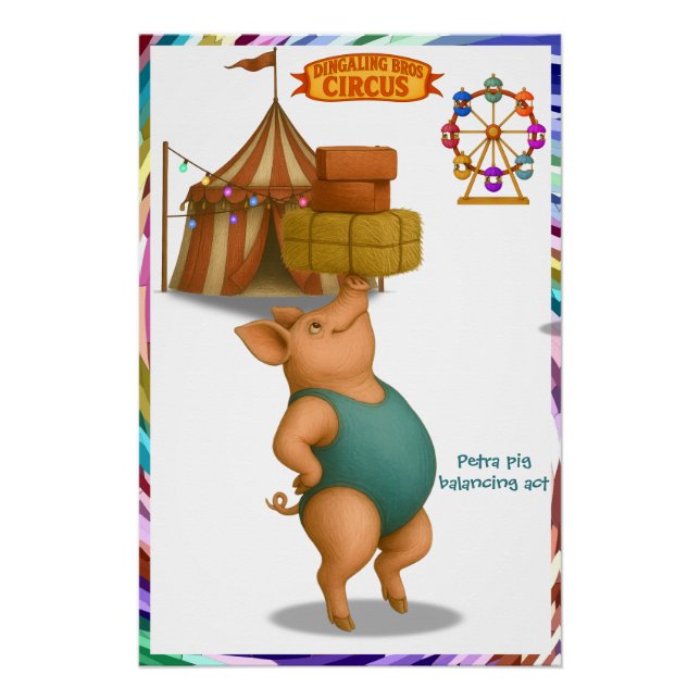 Petra pig balancing act poster (Vorderseite)