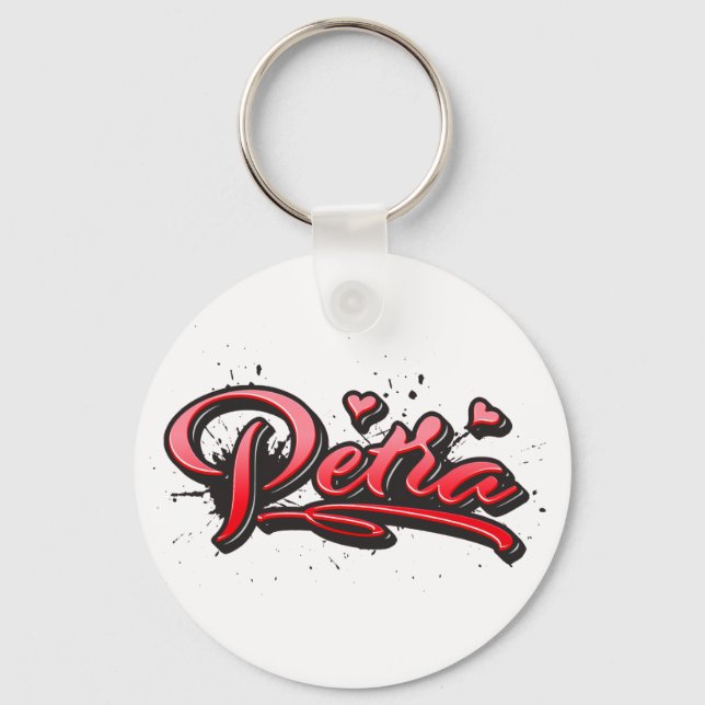 Petra red Heart Graffiti schlüssel anhänger Schlüsselanhänger (Vorderseite)